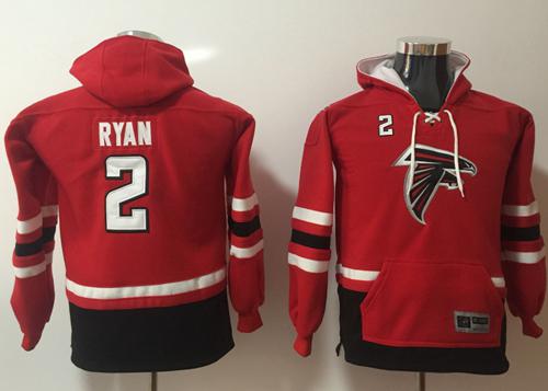Nike Falcons #2 Matt Ryan Red/Black Youth Name & Number Pullover NFL Hoodie